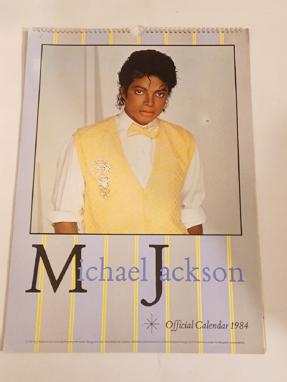 Michael Jackson 1984 Official Calendar Cover - Yellow Vest